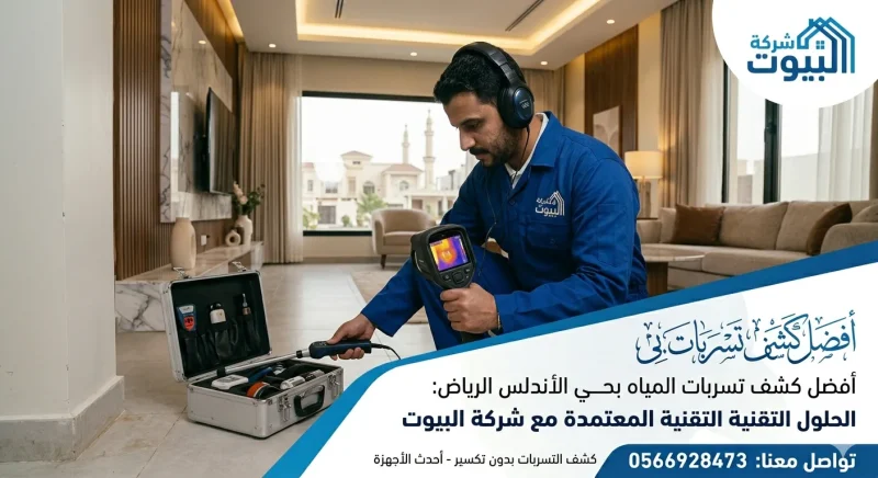 كشف تسربات المياه بحي الأندلس الرياض