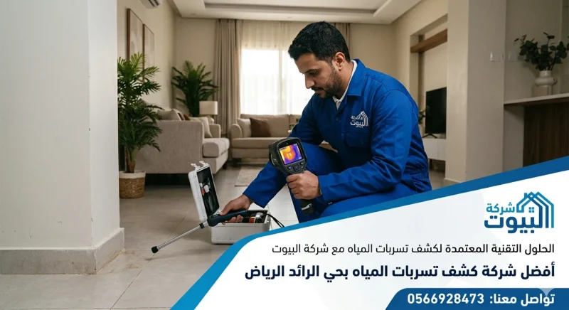 كشف تسربات المياه بحي الرائد الرياض