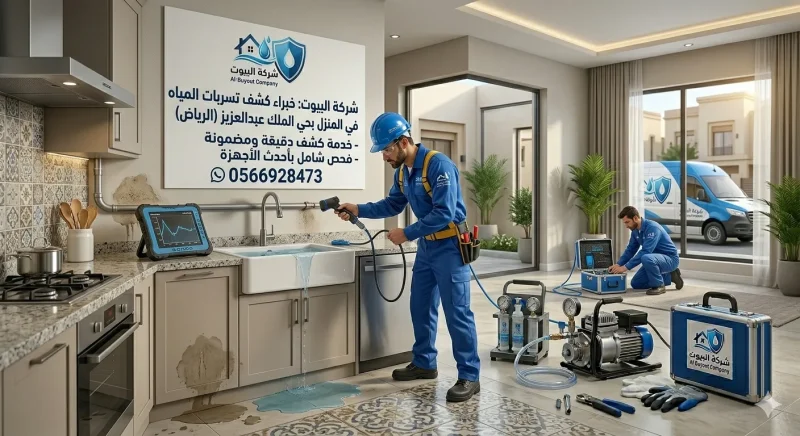 كشف تسربات المياه بحي الملك عبدالعزيز