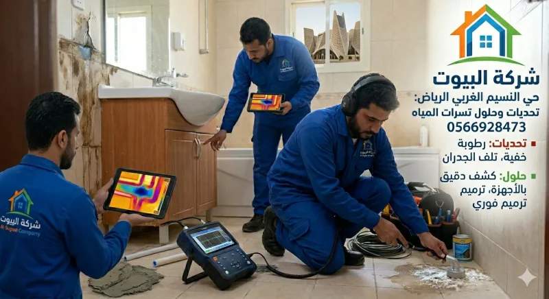 كشف تسربات المياه بحي النسيم الغربي الرياض