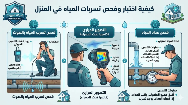 كيفية التحقق من اختبار تسرب المياه في المنزل